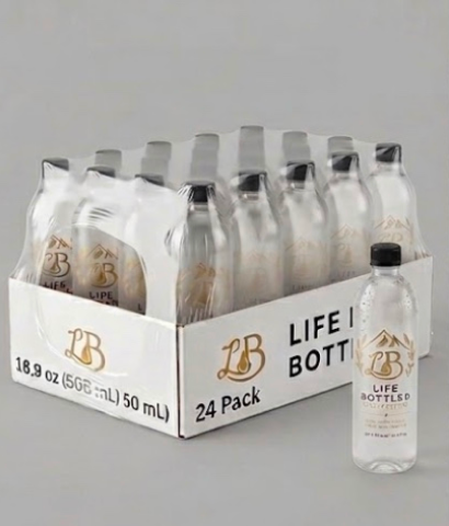 Life Bottled 16.9 oz (500ml) Pure Alpine Spring Water Luxury Glass Bottle